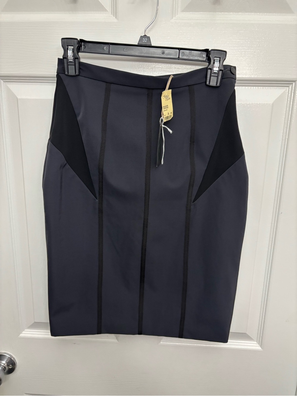 NWT rag & bone Premium Pencil Skirt w/Black Panels Ribbon Detailing, 26 (Sz 2)